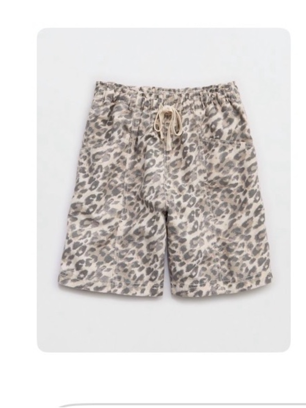Women's Leopard Print Drawstring Jorts/Bermuda shorts